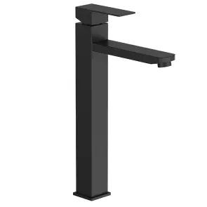 Смеситель для умывальника Zerix KUB-001-High Black с нерж. стали SUS304 (ZX4846) №1
