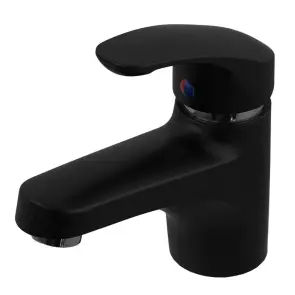 Смеситель для умывальника Plamix Fidel-001 SET Matte black (с подводкой) (PM0660) №1