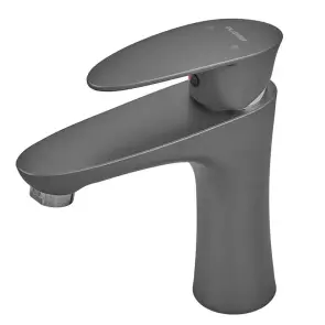 Смеситель для умывальника Plamix CEZAR-001 SET Graphite с подводом (PM0688) №1