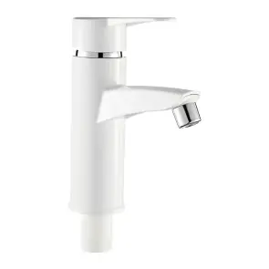 Смеситель для умывальника Plamix Sergio-001(W) Белый (с подводкой) (PM0607) №1