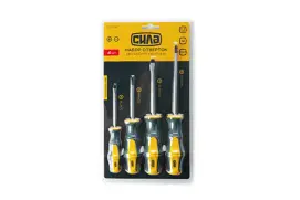 Набір викруток двокомпонентних CrV SL3x75, SL6x100, PH1x75, PH2x125 (4шт) СИЛА