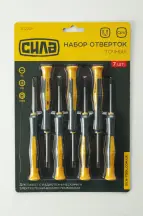 Набір викруток для точних робіт CrV PH0x50, PH00x50, SL2x50, SL2,5x50, T8x50, T9x50, T10x50 (7шт) СИЛА
