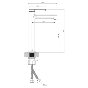 Смеситель для умывальника Mixxus Premium Verdi 001 (NUT) HIGH (MI8241) №2