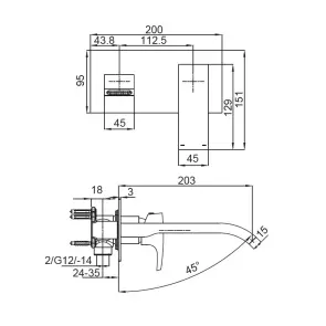 Смеситель для умывальника Koer KB-16007-05 встроенный (Цвет черный) (KR3451) №5