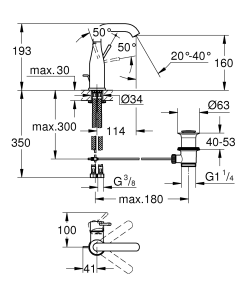 Змішувач для раковини M-розміру Grohe Essence New (23462001) №7