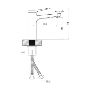 Змішувач для умивальника Mixxus Premium Degas 001 (NUT) (MI8245) №5