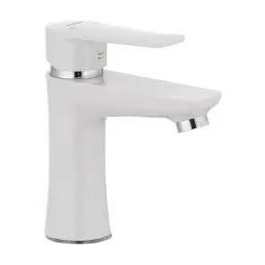 Смеситель для умывальника Plamix Oscar-001 белый (без подводки) (PM0022) №1
