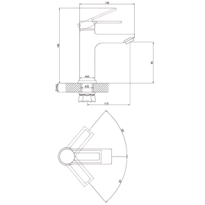 Смеситель для умывальника Zerix NEL1-125 (ZX5979) №2