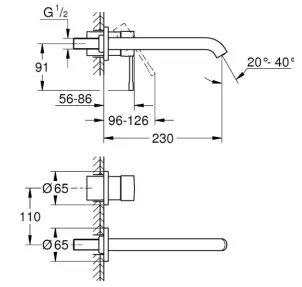 Змішувач для раковини на 2 отвори L-Size Grohe Essence (29193KF1) №2