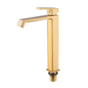 Змішувач для умивальника Haiba GAUDI 001 (HIGH) BRUSHED GOLD (HB9597) №4