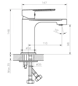 Смеситель для умывальника Haiba Daniel 001 (HB1010) №6