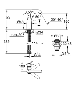 Змішувач для раковини Grohe Essence New (24181001) №3