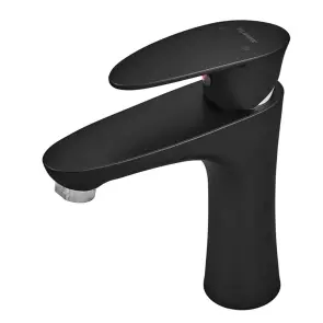 Смеситель для умывальника Plamix Cezar-001 SET Matte black (с подводкой) (PM0662) №1