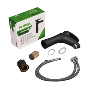 Смеситель для умывальника Plamix Cezar-001 SET Matte black (с подводкой) (PM0662) №5