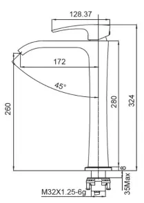 Смеситель для умывальника Koer KB-13007-07 высокий (Цвет графит) (KR5154) №2