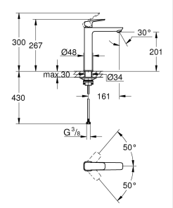 Одноважільний змішувач для раковини XL-розміру Grohe Cubeo (1017290000) №3
