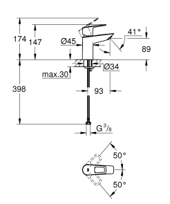 Змішувач для раковини Grohe BauLoop New S-розміру (23337001) №3