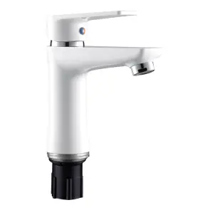 Змішувач для умивальника Plamix Oscar-001(W) White (з підведенням) (PM0612) №1