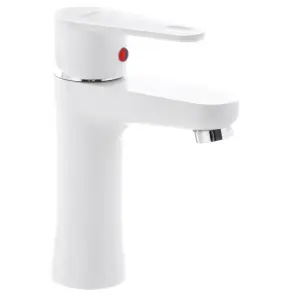 Змішувач для умивальника Plamix Vega-001 White (без підведення) (PM0685) №1