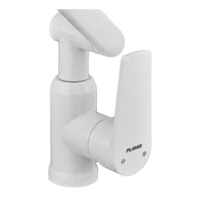 Змішувач для умивальника з регульованим виливом Plamix Oscar-001-FX SET White (з підведенням) (Колір білий) (PM6105) №5