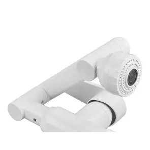 Змішувач для умивальника з регульованим виливом Plamix Oscar-001-FX SET White (з підведенням) (Колір білий) (PM6105) №6