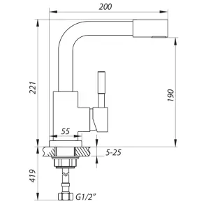 Змішувач для умивальника Zerix LR1098-4 (LL1194) №2