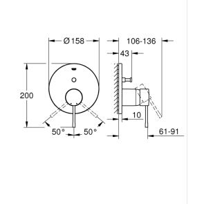 Одноважільний змішувач на 2 виходи Grohe Essence (24167001) №2