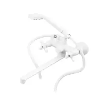 Смеситель для ванны Plamix Pablo -140 EURO SET White (со шлангом и воронкой) (PM0670)