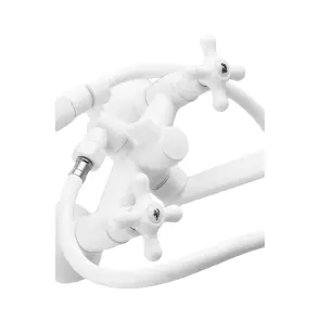 Смеситель для ванны Plamix Pablo -140 EURO SET White (со шлангом и воронкой) (PM0670) №2