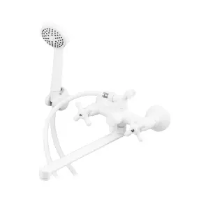 Смеситель для ванны Plamix Pablo -140 EURO SET White (со шлангом и воронкой) (PM0670) №6