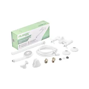 Смеситель для ванны Plamix Pablo -140 EURO SET White (со шлангом и воронкой) (PM0670) №7