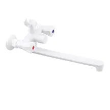 Смеситель для ванны Plamix Omega-140 Euro White (без шланга и воронки) (PM0648)