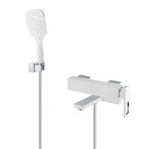 Смеситель для ванны с коротким изливом KOER KB-41009-04 (Цвет хром+белый) (KR5985) №1