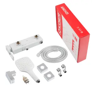 Смеситель для ванны с коротким изливом KOER KB-41009-04 (Цвет хром+белый) (KR5985) №6
