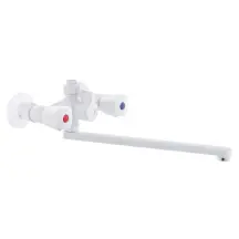 Смеситель для ванны Plamix Omega-140 White (без шланга и воронки) (PM0558)