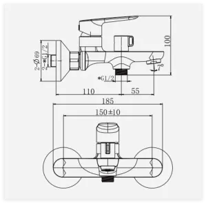 Смеситель для ванны Haiba Parma 009 (EURO) (HB9681) №8