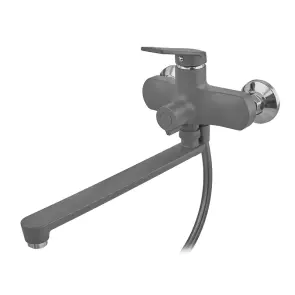 Смеситель для ванны Plamix Lucas-006 Euro SET Graphite (со шлангом, воронкой и кронш.) (Цвет графит) (PM6101) №6