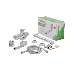 Смеситель для ванны Plamix Lucas-006 EURO SET Chrome (со шлангом, воронкой и кронштейном) (PM0710) №3