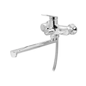 Смеситель для ванны Plamix Lucas-006 EURO SET Chrome (со шлангом, воронкой и кронштейном) (PM0710) №5