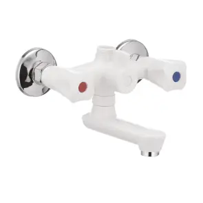 Смеситель для ванны Plamix Omega-142 белый (без шланга и воронки) (PM0021) №1