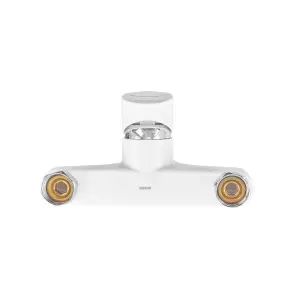 Смеситель для ванны Plamix CEZAR-009 EURO SET White, со шлангом, воронкой и кронштейном (PM0692) №3