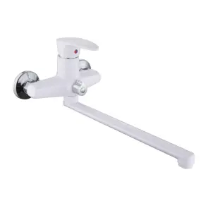 Смеситель для ванны Plamix Cezar-006 Euro SET White (со шлангом, воронкой и кронштейном) (PM0746) №1