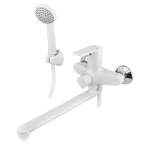 Смеситель для ванны PLAMIX OSCAR-006 EURO SET WHITE (со шлангом, воронкой и кронштейном) (MX1895) №1