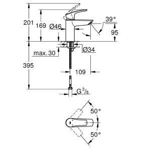 Набор смесителей для ванной Grohe Eurosmart (UA123302S0) №2