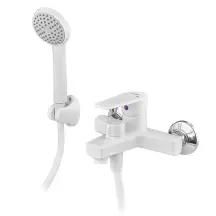 Смеситель для ванны PLAMIX OSCAR-009 EURO SET WHITE (со шлангом, воронкой и кронштейном) (PM0699)