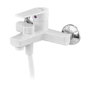 Смеситель для ванны PLAMIX OSCAR-009 EURO SET WHITE (со шлангом, воронкой и кронштейном) (PM0699) №2