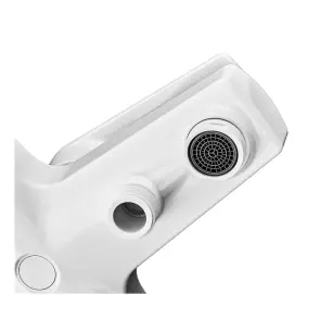 Смеситель для ванны PLAMIX OSCAR-009 EURO SET WHITE (со шлангом, воронкой и кронштейном) (PM0699) №5