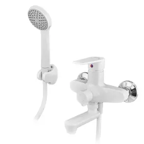 Змішувач для ванни PLAMIX OSCAR-008 EURO SET WHITE (зі шлангом, лійкою та кронштейном) (PM0698) №1
