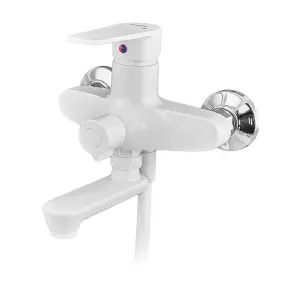 Змішувач для ванни PLAMIX OSCAR-008 EURO SET WHITE (зі шлангом, лійкою та кронштейном) (PM0698) №2