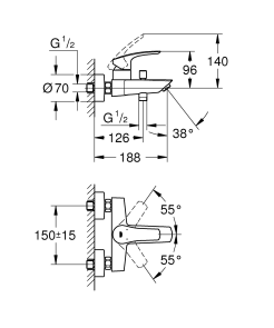 Змішувач для ванни Grohe Eurosmart (333002433) №7